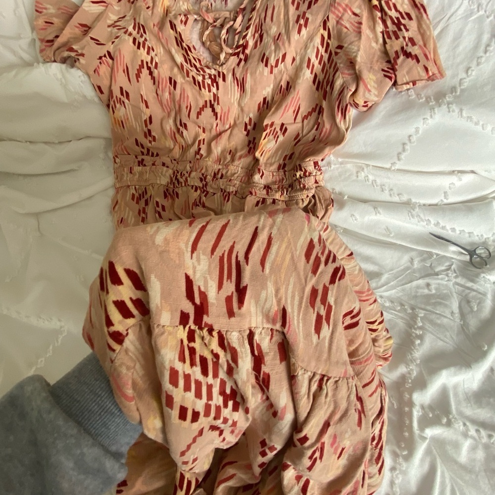 Knox rose maxi dress large short sleeve peach and pinks floor length - Picture 8 of 10